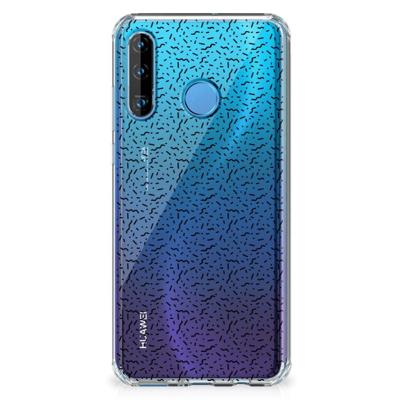 Huawei P30 Lite Doorzichtige Silicone Hoesje Stripes Dots Huawei P30 Lite Doorzichtige Silicone Hoesje Stripes Dots