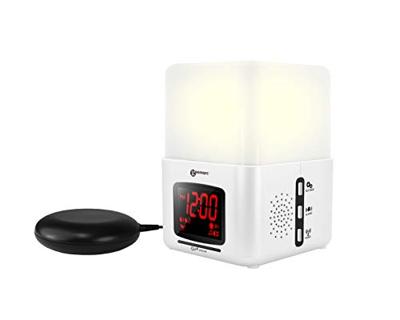 Geemarc JWNS-Light_WH_I Wekker Kwarts Wit Extra luid wekgeluid