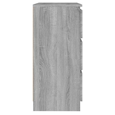 Dressoir 60x35x76 cm bewerkt hout grijs sonoma eikenkleurig
