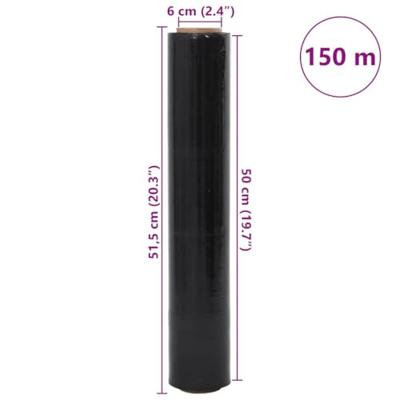 Stretchfilm 2 st 17 m 50 cm x 150 m zwart Stretchfilm 2 st 17 m 50 cm x 150 m zwart