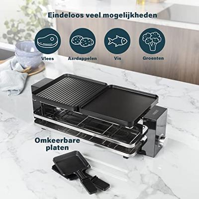 Princess 162925 Raclette Piano Black 8 gourmetstel