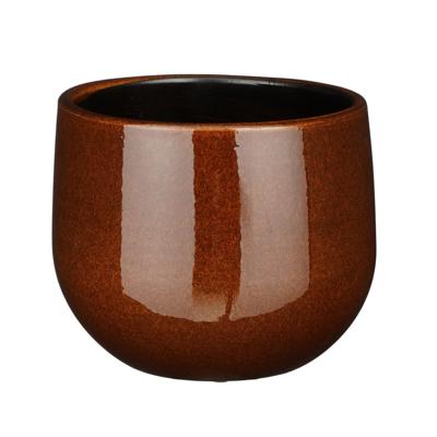 Mica Decorations bloempot Pablo 16x14cm bruin