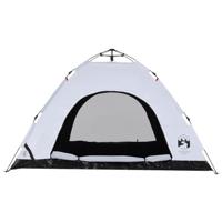 Tent 4-persoons snelontgrendeling verduisterende stof wit - thumbnail