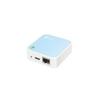 TP-Link TL-WR802N N300 WLAN nano-router (draagbaar, accesspoint, tv-adapter, repeater, router, client, 300 Mbit/s (2,4 GHz), Media, FTP server), blauw/wit - thumbnail
