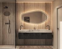 Spiegel Hipp Design Phantom 012 Organisch Met Verlichting Incl. Spiegelverwarming (Alle Maten) - thumbnail