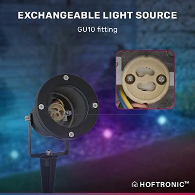 Set van 9 Sydney Smart prikspots - RGBWW - Wifi + Bluetooth - 5,5 Watt 345 lumen - IP65 Waterdicht - 1,5m netsnoer - Bestuurbaar via app - Google Home, Amazon Alexa en Siri - Zwart - Tuinspots