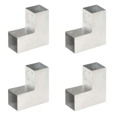 Paalverbindingen 4 st L-vorm 81x81 mm gegalvaniseerd metaal Paalverbindingen 4 st L-vorm 81x81 mm gegalvaniseerd metaal