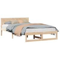 Bedframe met hoofdeinde Naturel 120 x 190 cm Massief grenenhout - thumbnail