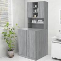 VidaXL Wasmachinekast 70,5x25,5x90 cm grijs sonoma eikenkleurig - thumbnail