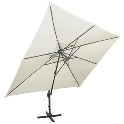 VidaXL Zweefparasol met dubbel dak 400x300 cm zandkleurig