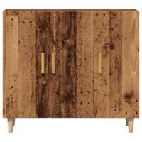 Dressoir 90x34x80 cm bewerkt hout oud houtkleurig - thumbnail