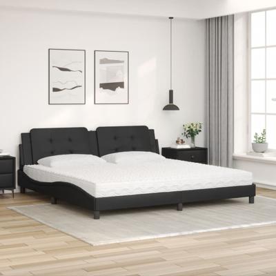 Bed met matras "Zadar" kunstleer zwart 200x200 cm