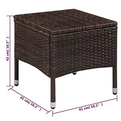 Tuinstoel met kruk bruin en crmewit