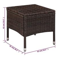 Tuinstoel met kruk bruin en crmewit - thumbnail