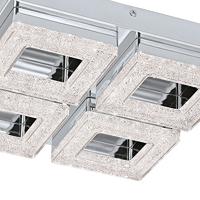 Eglo Led plafondlampFradelo 3000K - 4x4w - 28cm chroom met kristal - 95657 - thumbnail