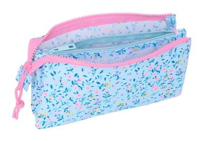 Pennenetui met 3 vakken Vicky Martín Berrocal Paraíso Roze Licht Blauw 22 x 12 x 3 cm