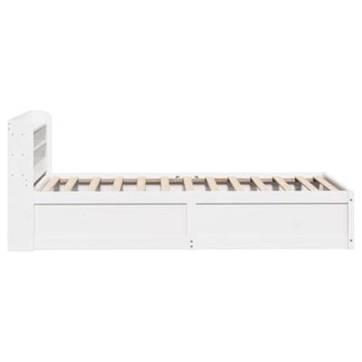 Bedframe met hoofdeinde 100x200 cm massief grenenhout wit