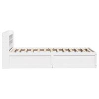 Bedframe met hoofdeinde 100x200 cm massief grenenhout wit - thumbnail