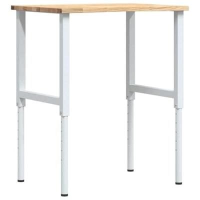 Werkbank 80x60x(71,5-98) cm massief eikenhout