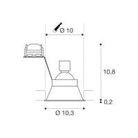 SLV 113140 Horn-T Inbouwlamp LED GU10 50 W Zwart (mat) - thumbnail