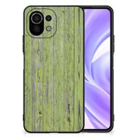 Xiaomi 11 Lite 5G NE | Mi 11 Lite Houten Print Telefoonhoesje Green Wood - thumbnail