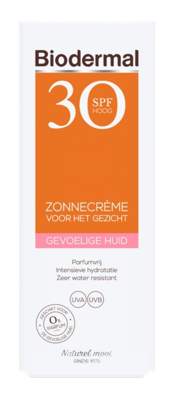 Biodermal Gevoelige Huid Zonnecrème Gezicht SPF30
