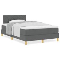 Boxspringbed met matras Donkergrijs 120 x 200 cm Stof - thumbnail