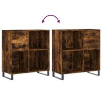 Platenkast 84,5x38x89 cm bewerkt hout gerookt eikenkleurig - thumbnail