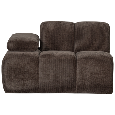 Woood Mojo 1-zits bank arm links ribstof Bruin