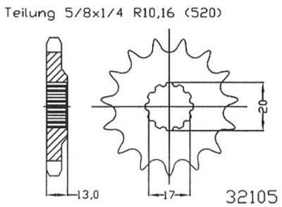 ESJOT Sprocket 520 13z standard
