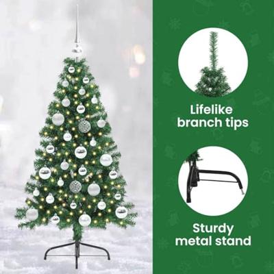 VidaXL Kunstmatig voorverlicht kerstboom met 150 led groen 120 cm pvc