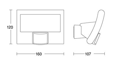 Steinel sensor buitenspot wit, XLED Curved, 012083 - thumbnail