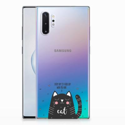 Samsung Galaxy Note 10 Plus Telefoonhoesje met Naam Cat Good Day Samsung Galaxy Note 10 Plus Telefoonhoesje met Naam Cat Good Day