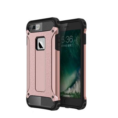 iPhone 7 Plus & 8 Plus robuust pantser TPU + Kunststof back cover Hoesje (roze goudkleurig)