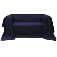 VidaXL Bankhoes microsuede marineblauw 210 x 280 cm - thumbnail