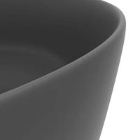 VidaXL Wastafel rond 40x15 cm keramiek mat donkergrijs - thumbnail