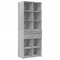 Opbergkast 70x42,5x225 cm bewerkt hout grijs sonoma eikenkleur - thumbnail