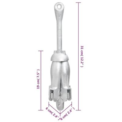 VidaXL Anker met touw inklapbaar 1,5 kg smeedijzer zilverkleurig VidaXL Anker met touw inklapbaar 1,5 kg smeedijzer zilverkleurig