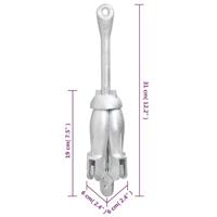 VidaXL Anker met touw inklapbaar 1,5 kg smeedijzer zilverkleurig - thumbnail