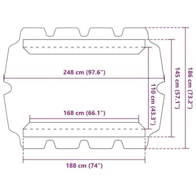 Vervangingsluifel voor schommelbank 188/168x110/145 cm geel