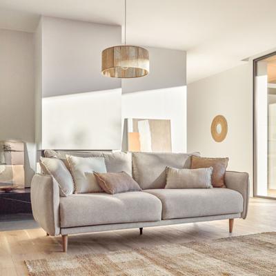 Kave Home 3-zits Bank 'Carlota' Micro-bouclé, kleur Beige Kave Home 3-zits Bank 'Carlota' Micro-bouclé, kleur Beige