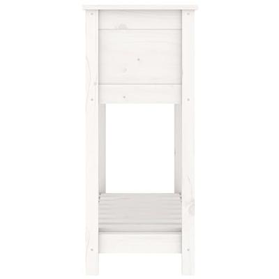 Plantenbak met schap 82,5x34,5x81 cm massief grenenhout wit