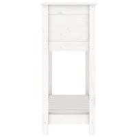 Plantenbak met schap 82,5x34,5x81 cm massief grenenhout wit - thumbnail