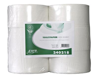 Toiletpapier Euro Products Q5 jumbo klein recycled 2-laags 180m wit ..
