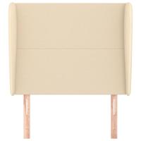 Hoofdbord met randen 147x23x78/88 cm stof crèmekleurig - thumbnail
