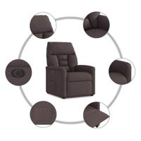 Fauteuil verstelbaar elektrisch stof donkerbruin - thumbnail