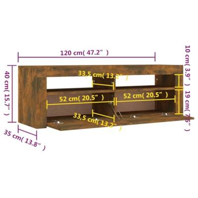 Tv-meubel met LED-verlichting 120x35x40 cm sonoma eikenkleurig