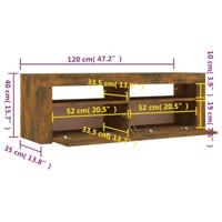 Tv-meubel met LED-verlichting 120x35x40 cm sonoma eikenkleurig - thumbnail