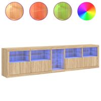 Dressoir met LED-verlichting 283x37x67 cm sonoma eikenkleurig - thumbnail