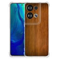 OPPO Reno8 Stevig Telefoonhoesje Donker Hout - thumbnail